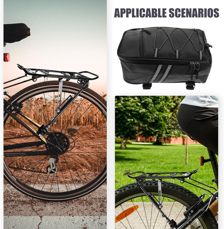 Cabilock wasserdichte Fahrradtasche aus Pu Leder Grosse Satteltasche für Gepäckträger Wiederverwendb