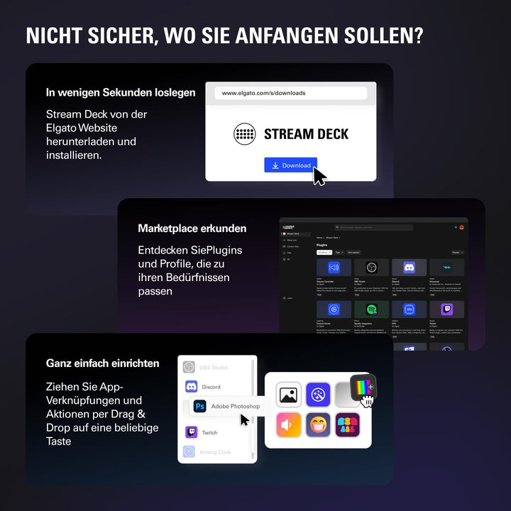 Elgato Stream Deck + White, Audiomixer, Live-Produktion und Studio-Controller für Content Creators,
