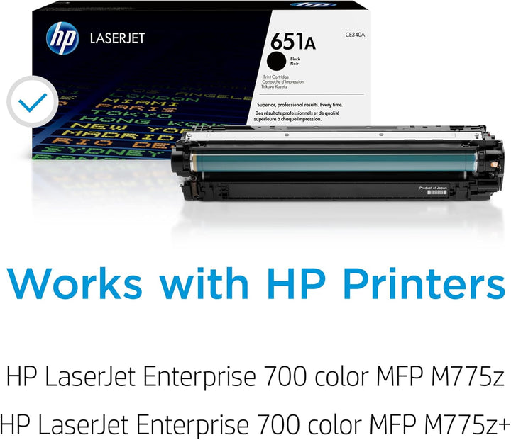 HP 651A (CE340A) Schwarz Original Toner für HP Laserjet Enterprise M775, Schwarz