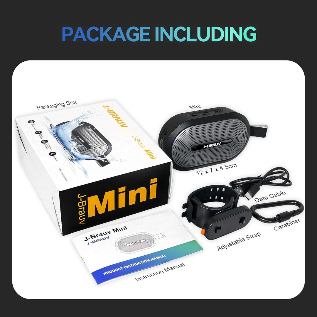 Fahrrad Tragbarer Bluetooth-Lautsprecher, Mini Musikbox Bluetooth 5.3 Box mit IP67 Wasserdicht, Akku