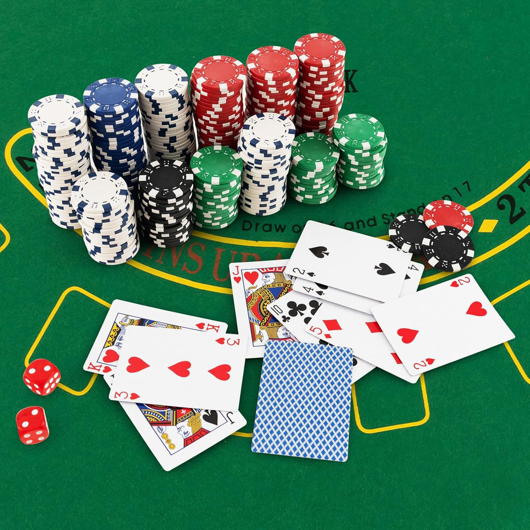COSTWAY Pokerset mit 500 Laser-Chips | Pokerkoffer Alu | Pokerchips | Poker Komplett Set | Pokerkoff