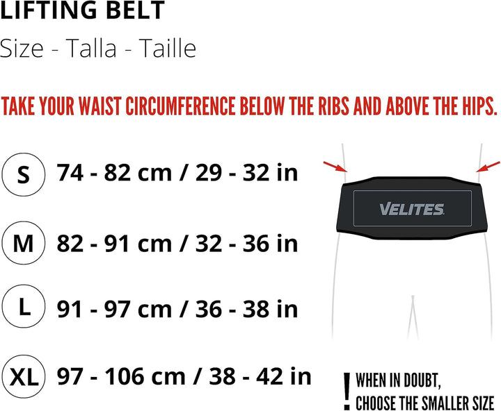 Velites Gewichthebergürtel - Unübertroffener Halt und Komfort - Ideal für Kreuzheben, Kniebeugen, Ge