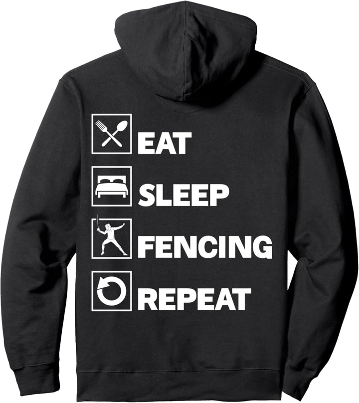 Eat Sleep Fencing Repeat Pullover Hoodie