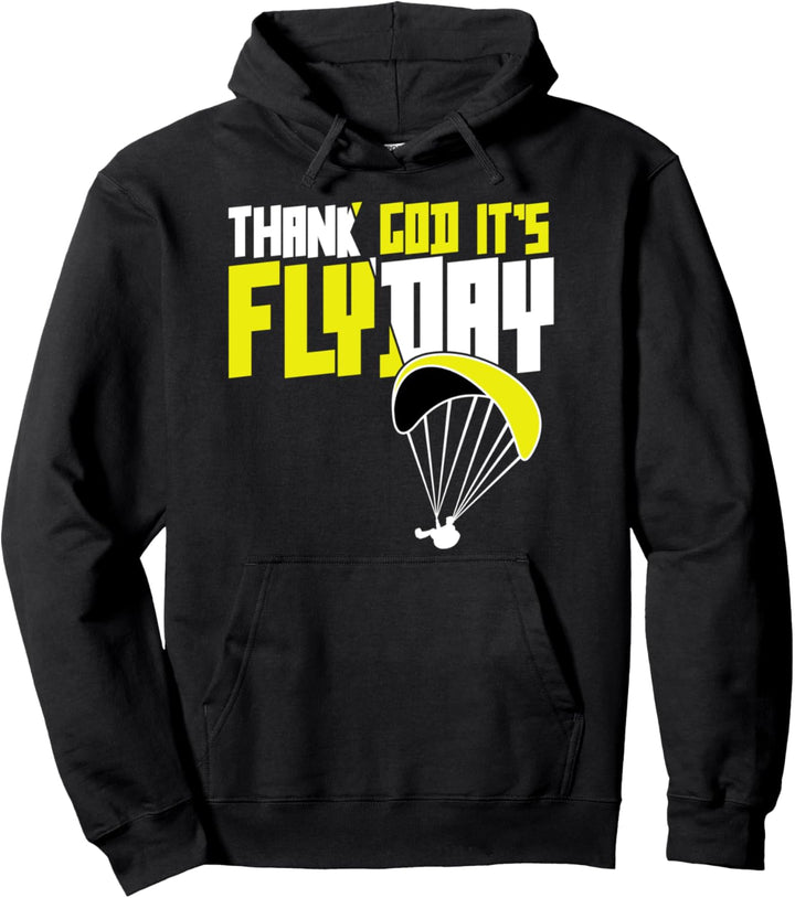 Thank God It's Flyday Paraglider lustiger Gleitschirm Spruch Pullover Hoodie