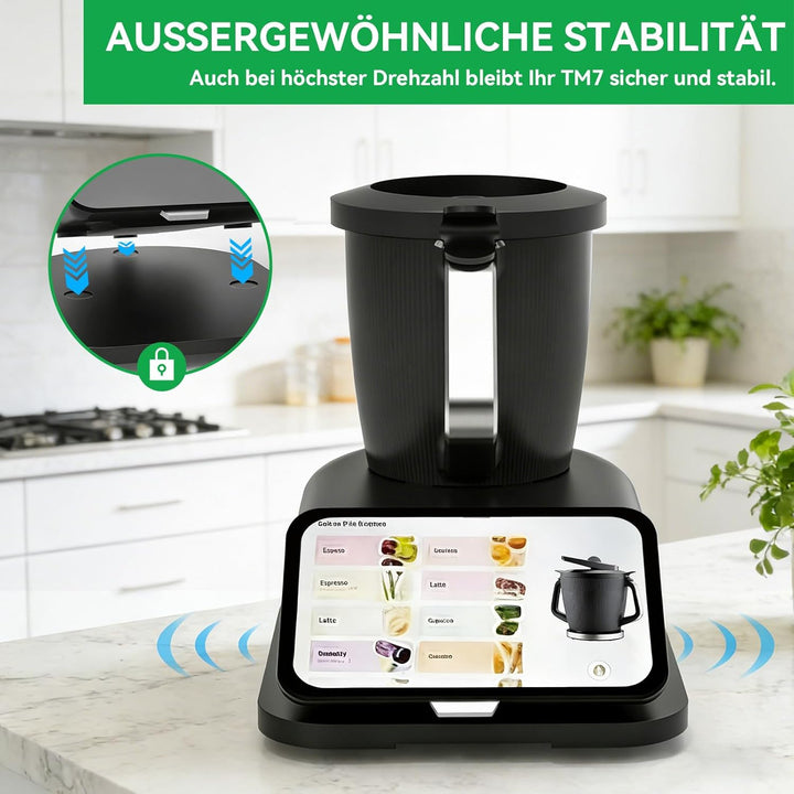 Gleitbrett für Thermomix TM7, Brett für Thermomix mit Rollen & Gummifüssen, Thermomix TM7 Rollbrett
