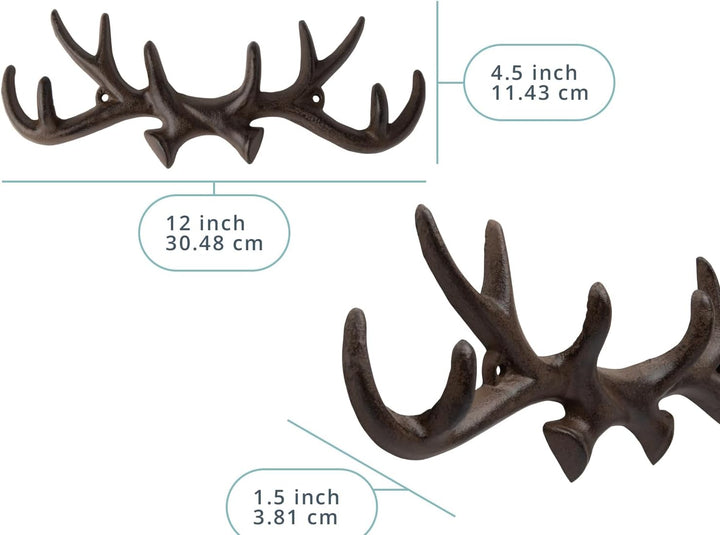Comfify Geweihhaken aus Gusseisen Vintage Antiker Metallfinish Bügelhalterung mit Haken | Lieferung