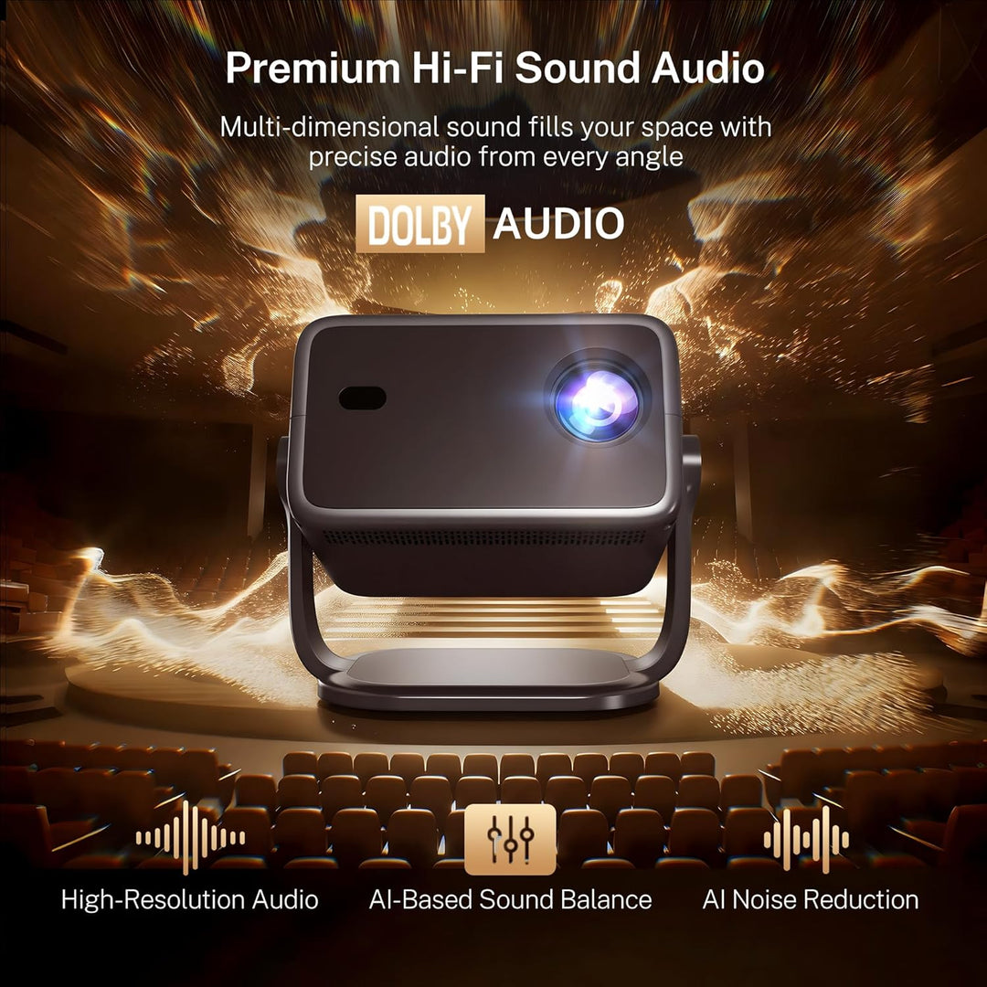[KI-Sprachsteuerung/Android 14] Smart Beamer, Native 1080P 4K Unterstützung, HiFi Audio, 800 ANSI, A