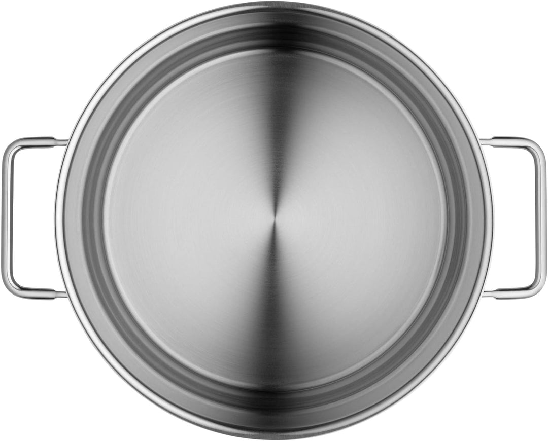 WMF Nudeltopf mit Sieb 24 cm Induktion, Kochtopf gross 7l, Spaghettitopf mit Glasdeckel, Cromargan E