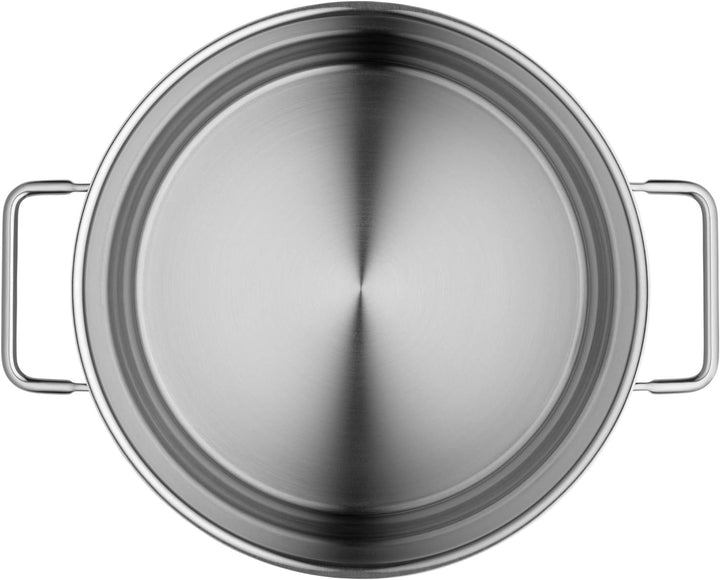 WMF Nudeltopf mit Sieb 24 cm Induktion, Kochtopf gross 7l, Spaghettitopf mit Glasdeckel, Cromargan E