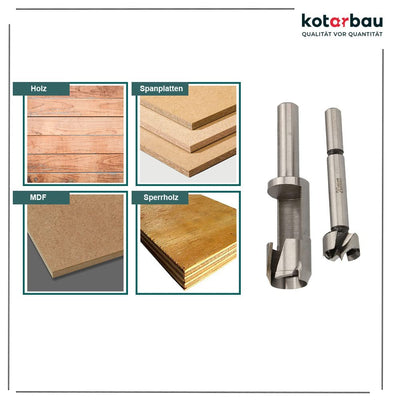 KOTARBAU® Fräser & Bohrer Satz 20 mm Holzbohrer Forstnerbohrer Zapfenbohrer Stopfenbohrer Bohrer Ast