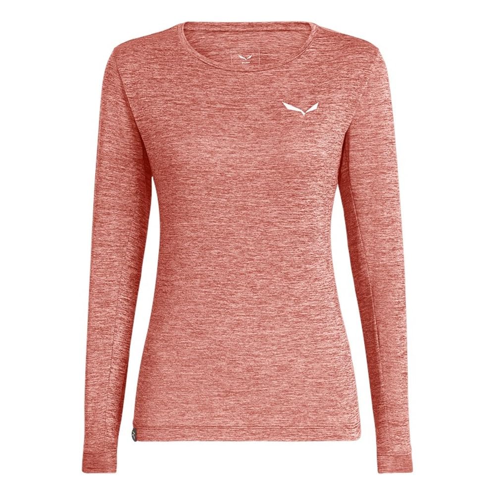 Salewa PUEZ Melange Dry W L/S Tee XXL Desert Pink Melange, XXL Desert Pink Melange