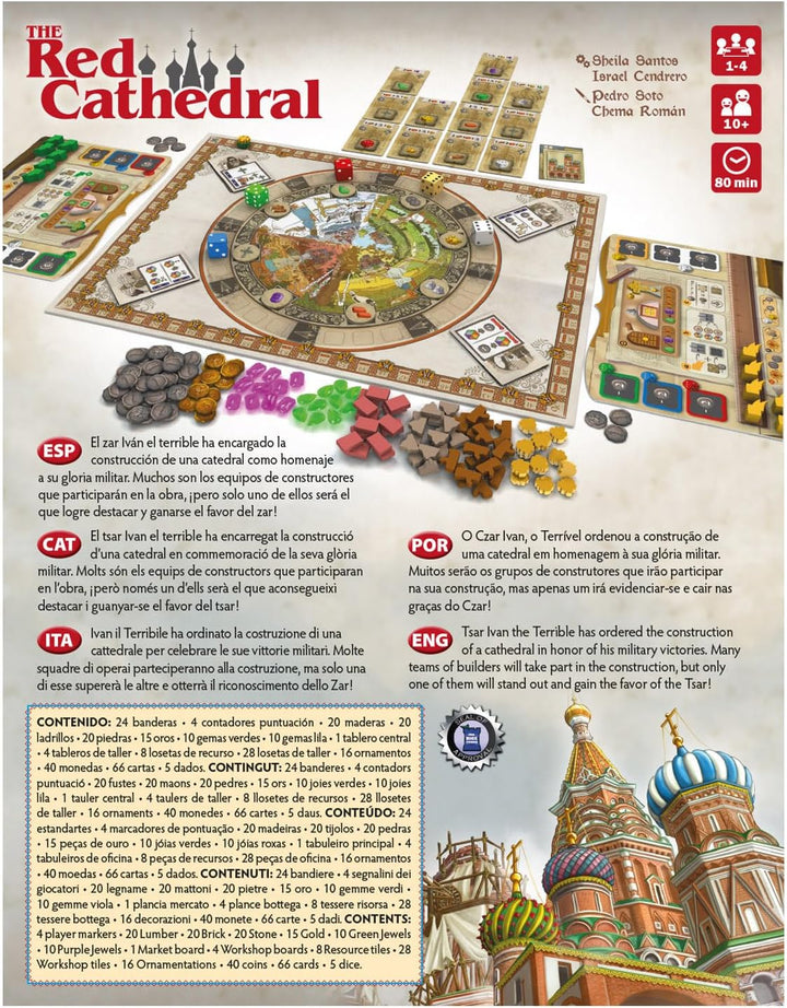 DEVIR Thames & Kosmos, BGRECML, The Red Cathedral, BGRECML, Strategic Board Game, Euro Board Game, 1