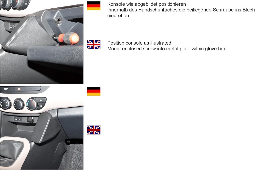 KUDA 1415 Halterung Kunstleder schwarz für Hyundai i10 (2. Gen) ab 11/2013 (ohne Klappe), 1415