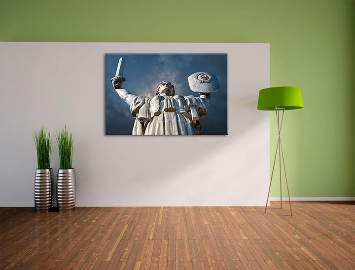 Pixxprint Mutter Mutterland Ukraine als Leinwandbild | Grösse: 120x80 cm | Wandbild | Kunstdruck | f