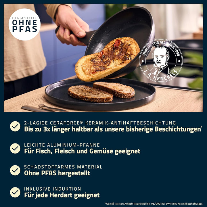 HENCKELS by ZWILLING Breeze Bratpfanne 20 cm mit Antihaft-Keramik-Beschichtung, Induktionsgeeignet,