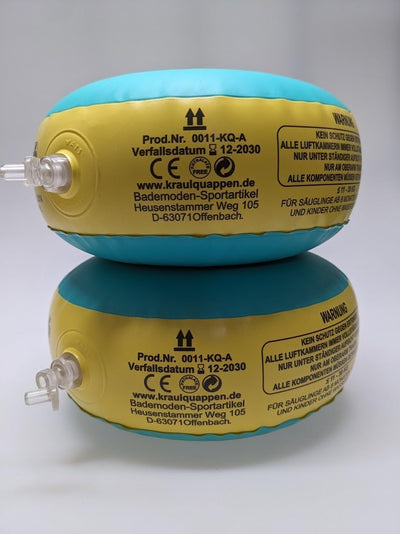 Cherek´s KraulQuappen® für Anfänger grün/gelb Schwimmflügel für Kinder Babys ab dem 8 Monat bis 30kg
