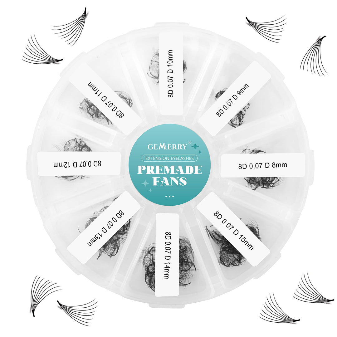 Vorgefächerte Volumen Wimpern Fertige Fächer Wimpernverlängerung 8D 8-15mm Mischung D Cur 500PCS von