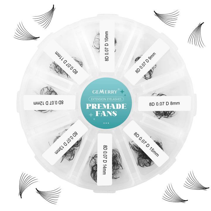 Vorgefächerte Volumen Wimpern Fertige Fächer Wimpernverlängerung 8D 8-15mm Mischung D Cur 500PCS von