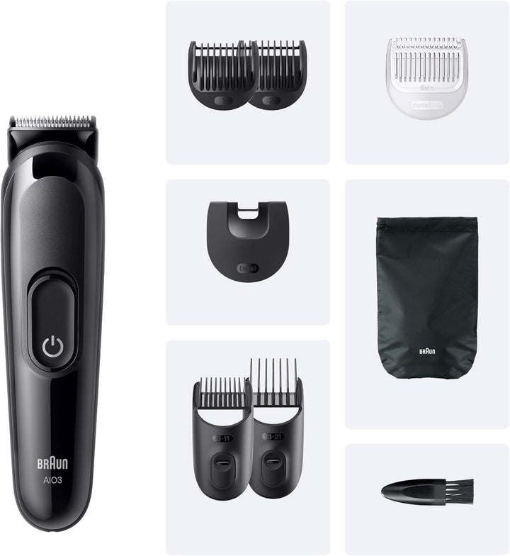 Braun Series 3 All-In-One Bartpflege Bodygroomer Set, Trimmer/Haarschneider Herren, Haarschneidemasc
