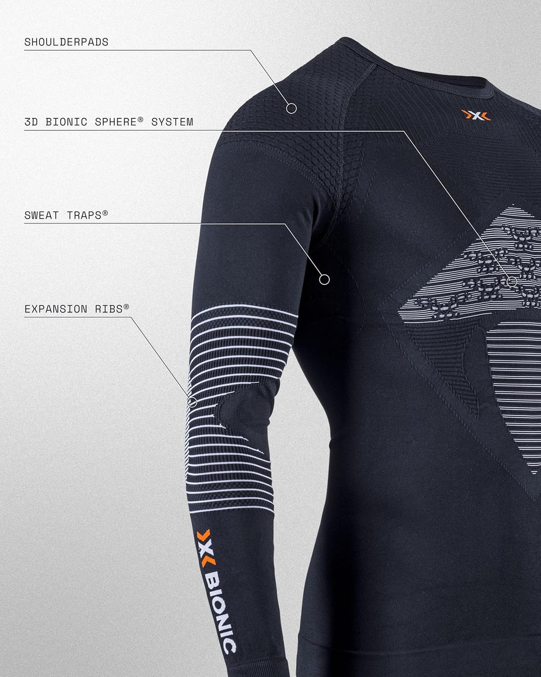 X-Bionic Herren T-Shirt Pl-energizer S Opal Black/Arctic Wh, S Opal Black/Arctic Wh
