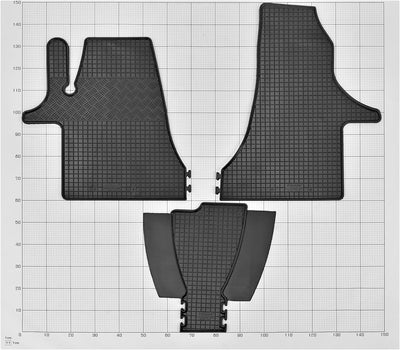 Z4L Gummifussmatten und Kofferraumwanne EIN Set geeignet für VW T6.1 Transporter/Caravelle 8/9 Sitze