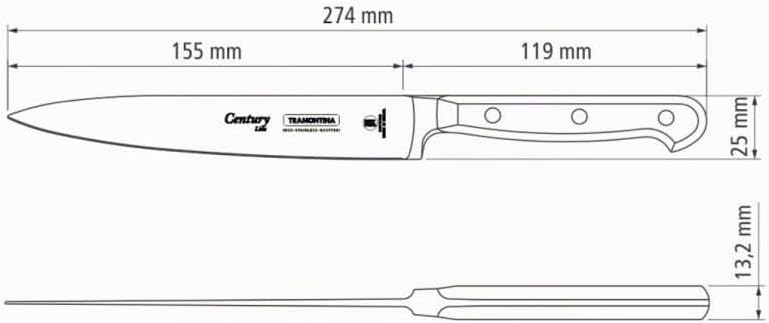 Tramontina CENTURY Messer, rostfreier Edelstahl, NSF (Zubereitungsmesser 15 cm) 24010-106, Zubereitu