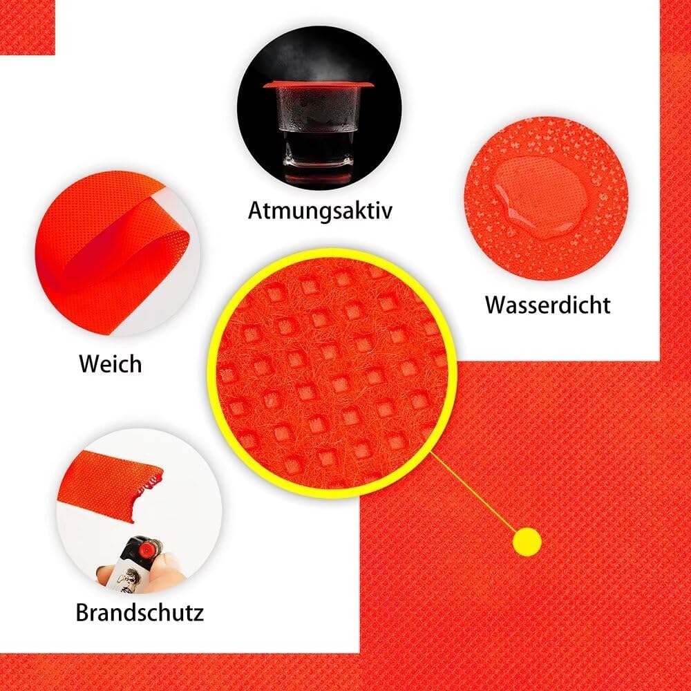 Tischdeckenrolle, 1 × 25M, Rot, Einweg Vlies Stoffähnlich Tischdecke Rolle, Meterware Tischtuchrolle