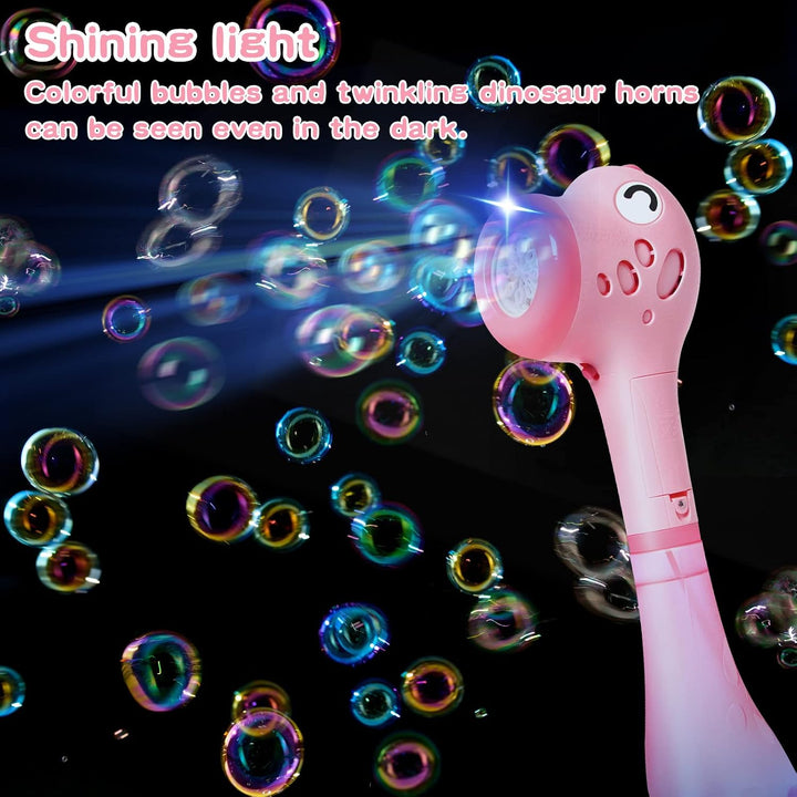 Panacare Elektrische Seifenblasenmaschine, Dinosaurier Bubble Stick Seifenblasenspielzeug 4000+ Seif
