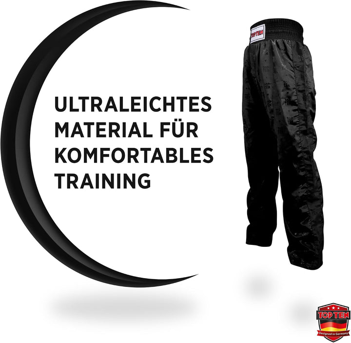 TOP TEN Kickboxhose „Classic“ XL Schwarz - Schwarz, XL Schwarz - Schwarz