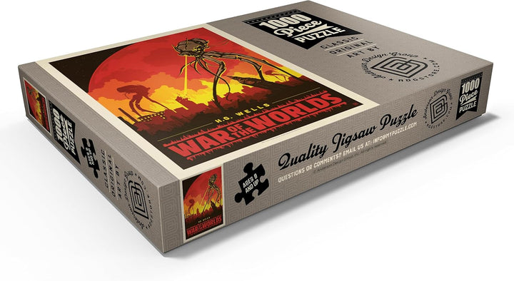 Krieg der Welten: H.G. Wells, Vintage Poster - Premium 1000 Teile Puzzle - MyPuzzle Sonderkollektion