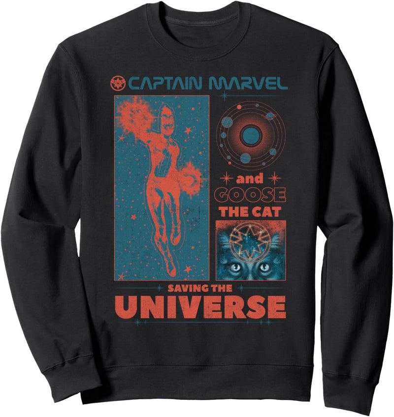 Marvel Captain Marvel and Goose Saving The Universe Sweatshirt