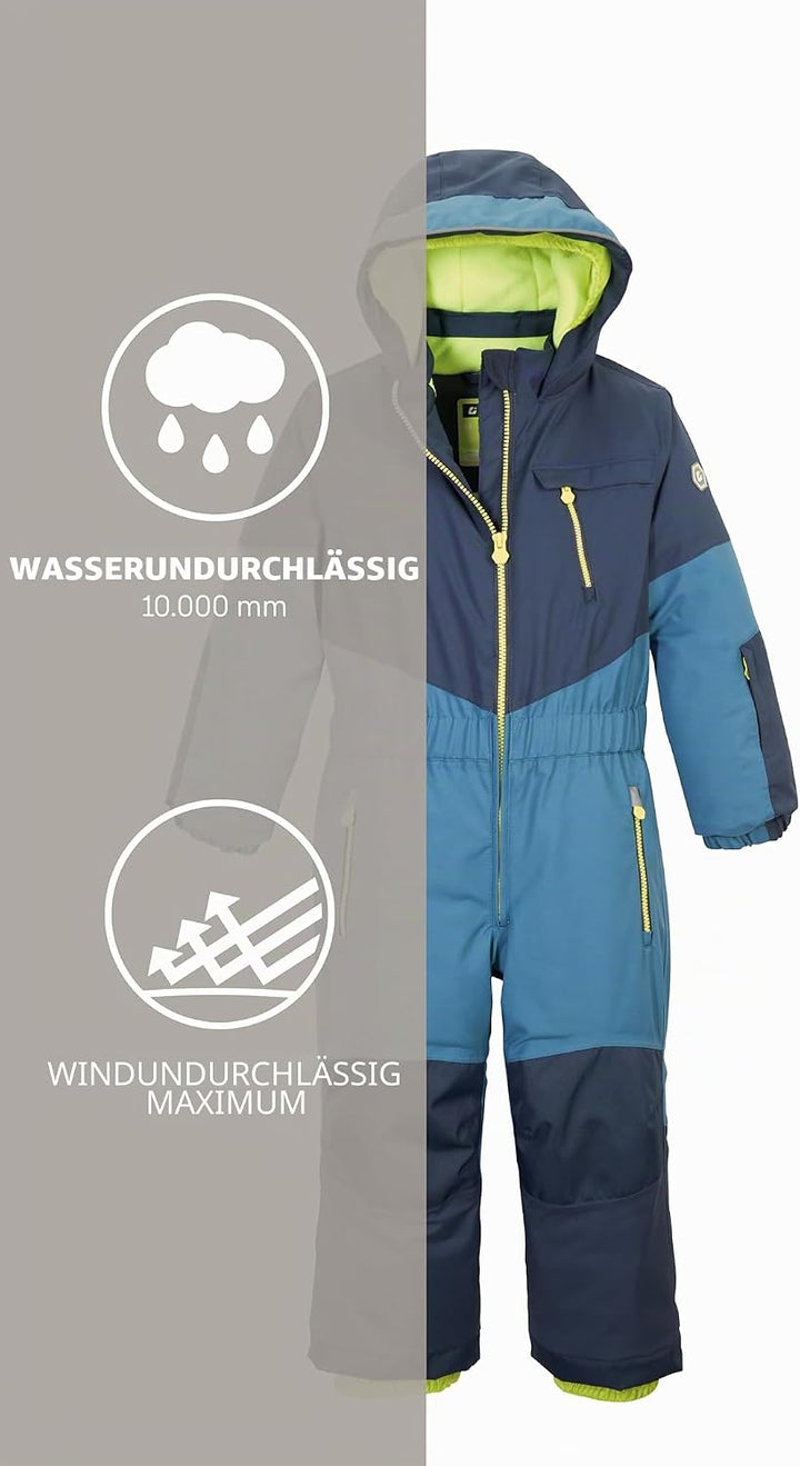 Killtec Jungen Kw 89 Mns Onpc Skioverall/Schneeanzug mit Kapuze 104 sturmblau, 104 sturmblau