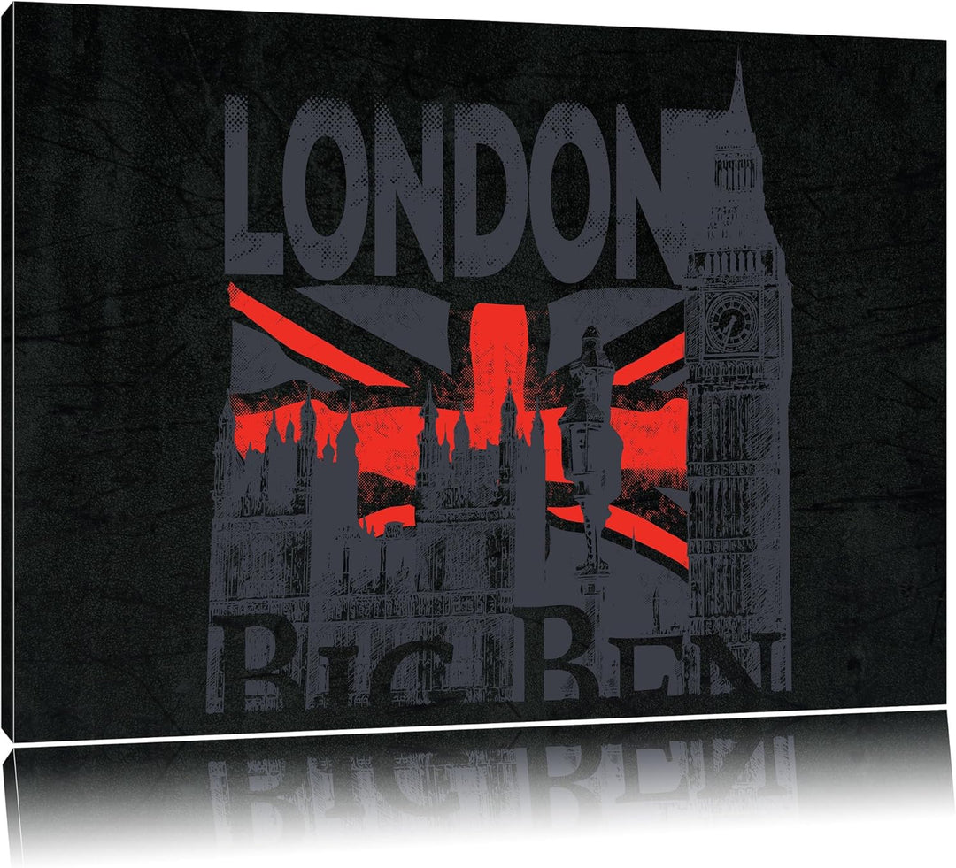 The Big Ben Black Format: 100x70auf Leinwand, XXL riesige Bilder fertig gerahmt mit Keilrahmen, Kuns