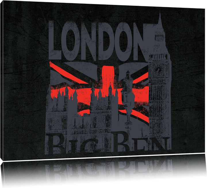 The Big Ben Black Format: 100x70auf Leinwand, XXL riesige Bilder fertig gerahmt mit Keilrahmen, Kuns