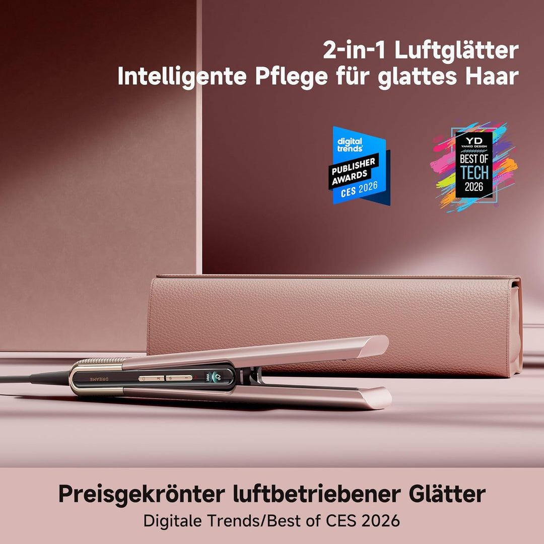DREAME Aero Straight Pro 2-in-1 Luftglätter, Dualer Luftstromkanal, KI Styling, Nass-zu-Trocken-Glät