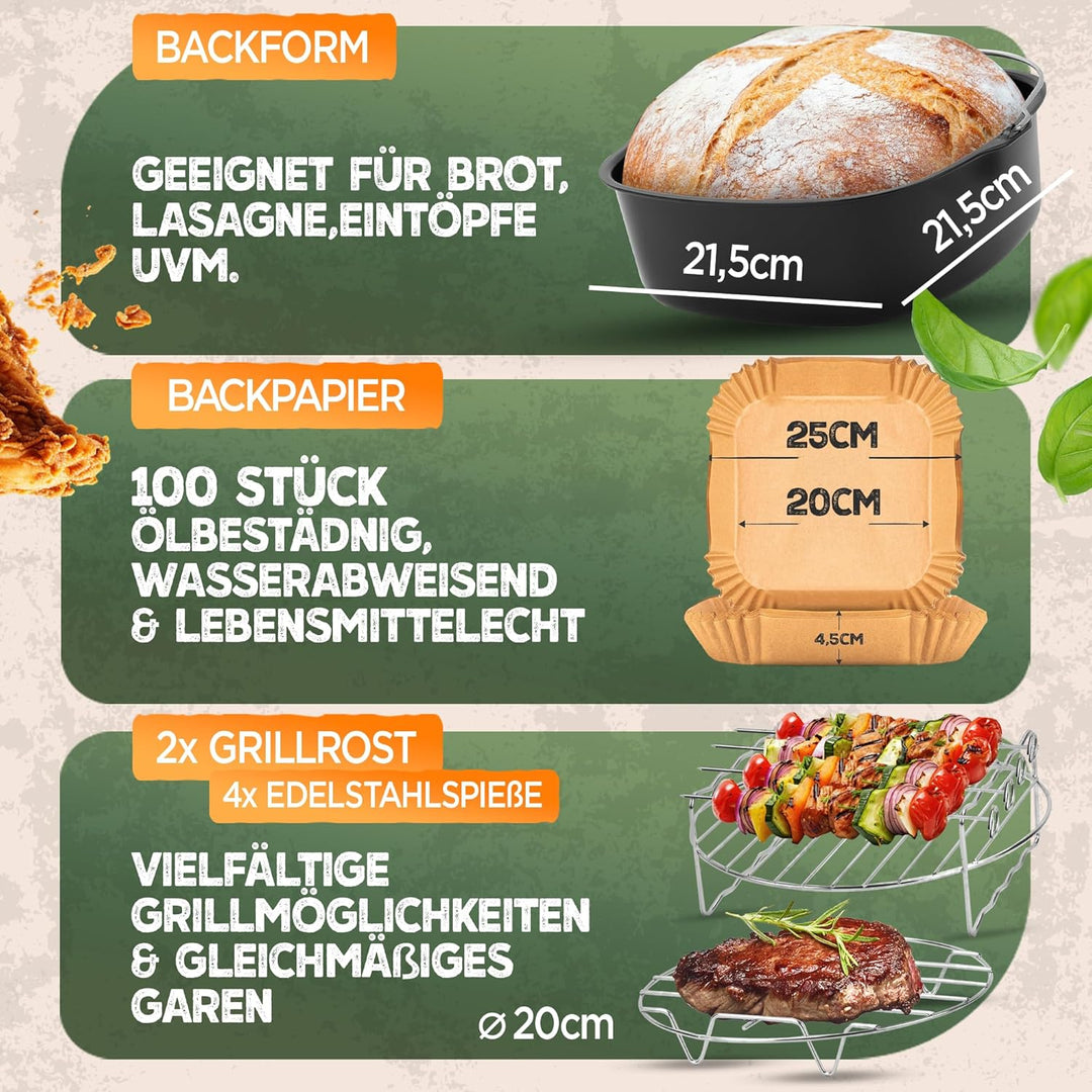 Heissluftfritteuse Zubehör für COSORI Turbo Tower Pro Smart 10,8L - COSORI Turboblaze 6L, 5,5L - Air