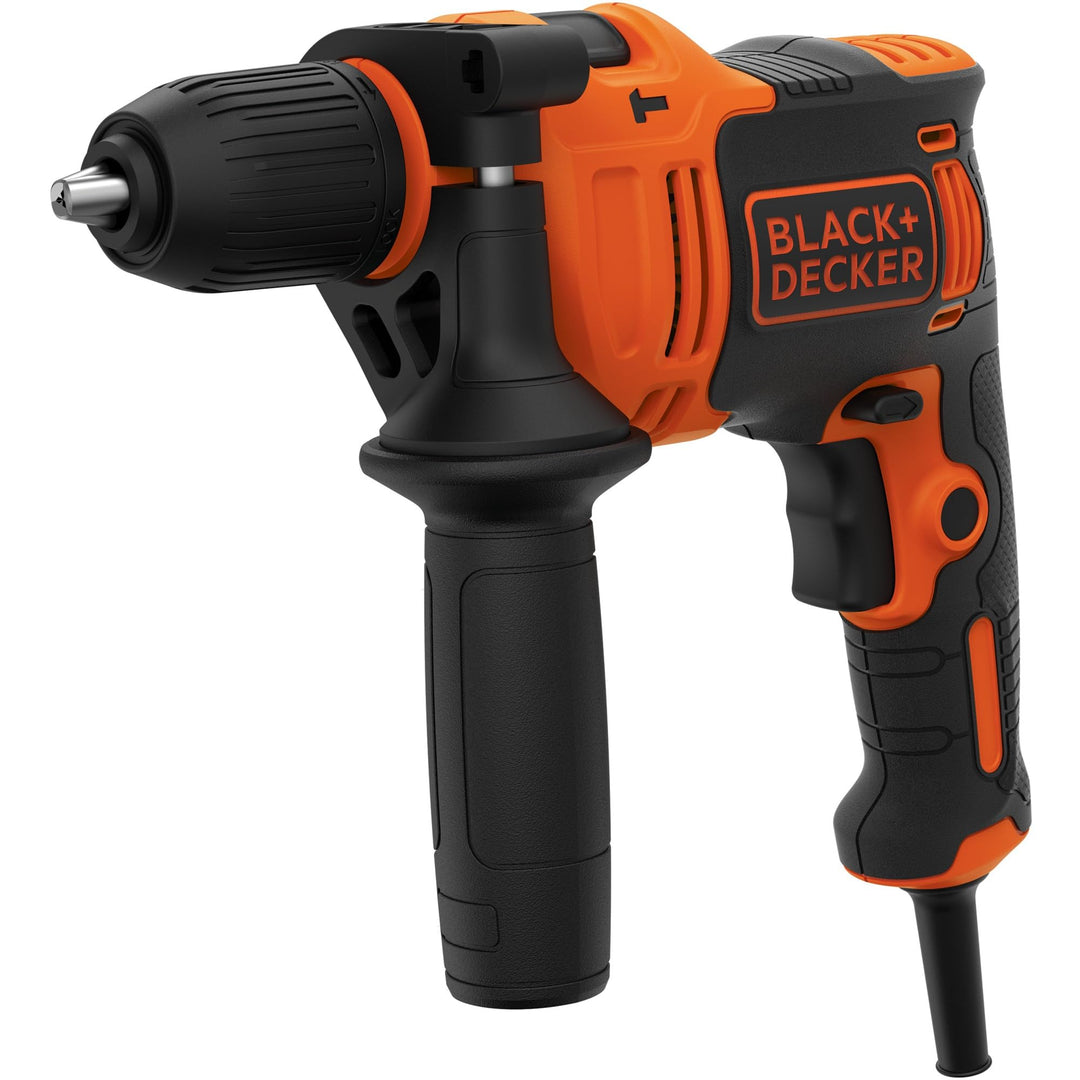 Black+Decker BEH710 1-Gang Schlagbohrmaschine (710W, Schlagbohrer, 13mm Schnellspannbohrfutter, kons