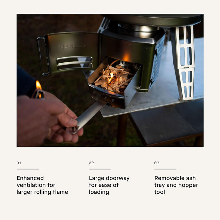 Gozney ROCCBOX Holzbrenner 2.0 - Abnehmbarer Holzbrenner für ROCCBOX - Umschalten zwischen Holz oder