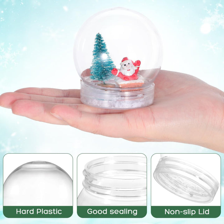 Operitacx 10 StüCk Schneekugel Weihnachten Selber Machen Mit Schraubverschluss, Transparent Schneeku