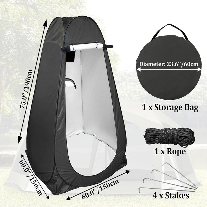 Taeku Pop-Up Toilettenzelt, Grosser Sichtschutz Umkleideraum, Tragbarer Sonnenschutz Überdachungs Re