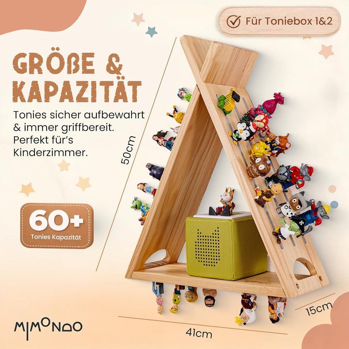Tonie Regal zum Hinstellen oder Aufhängen für mindestens 60 Tonies I Tonieregal für Mädchen und Jung