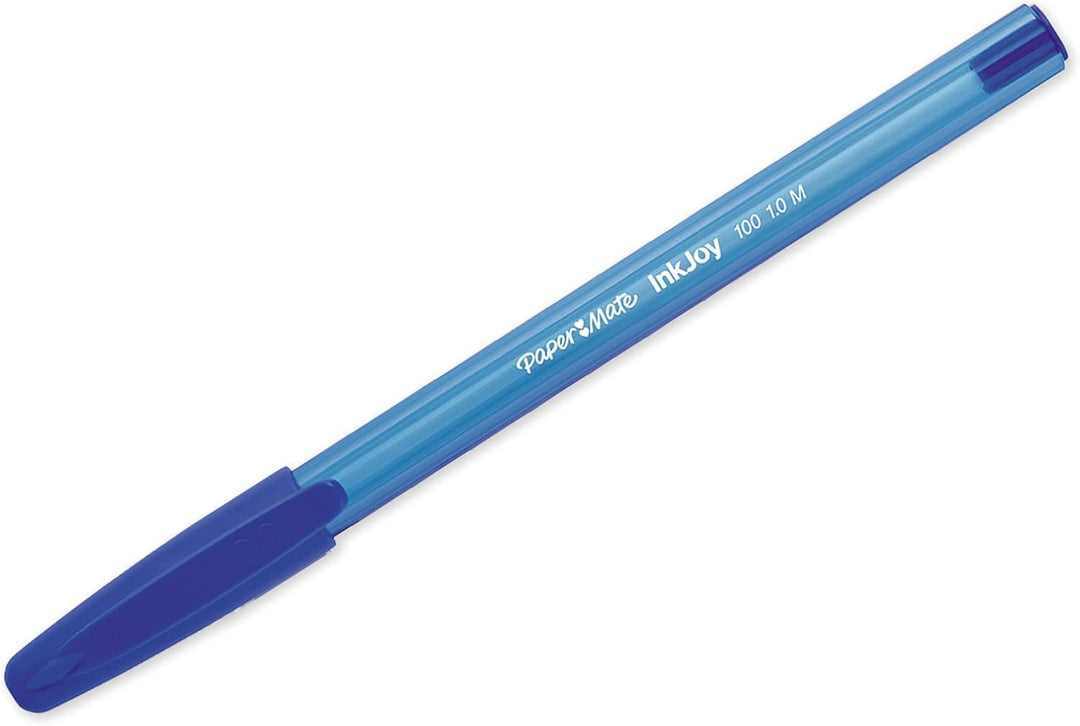 PAPER MATE InkJoy 100ST Kugelschreiber | mittlere Spitze (1,0 mm) | Blau | 100 Stück Blau 100er Pack
