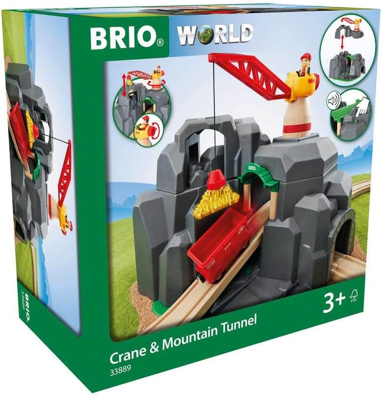 BRIO World 33889 Grosse Goldmine mit Sound-Tunnel – Zubehör Holzeisenbahn – Kleinkinderspielzeug emp