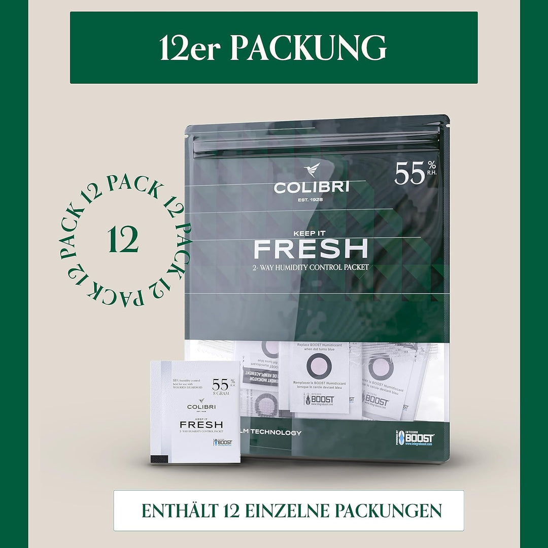 Colibri Fresh 2-Wege-Feuchteausgleich-Pads - 12er Pack à 8g zur Lagerung von Kräutern, Instrumenten