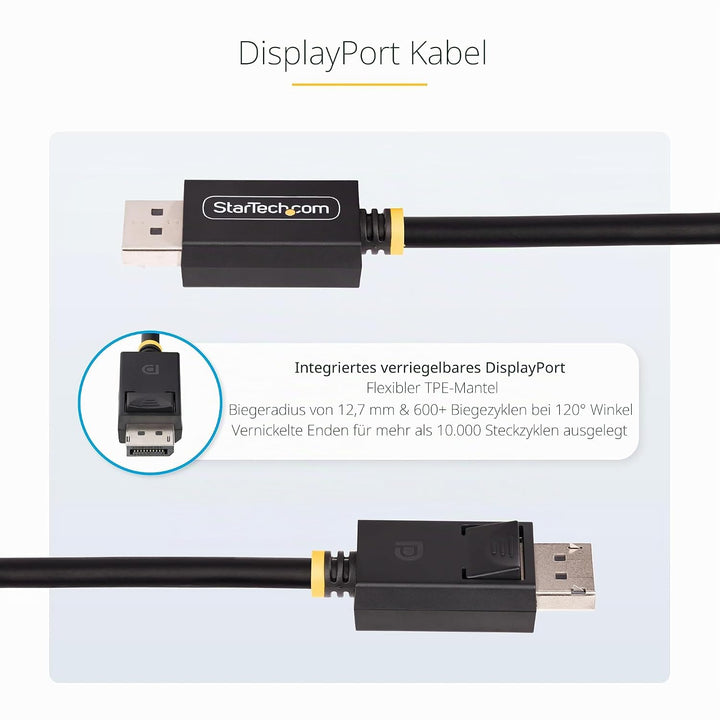 StarTech.com 1m DisplayPort 2.1 Kabel, VESA-zertifiziert DP80 DisplayPort Kabel, UHBR20/HDR/DSC 1.2a