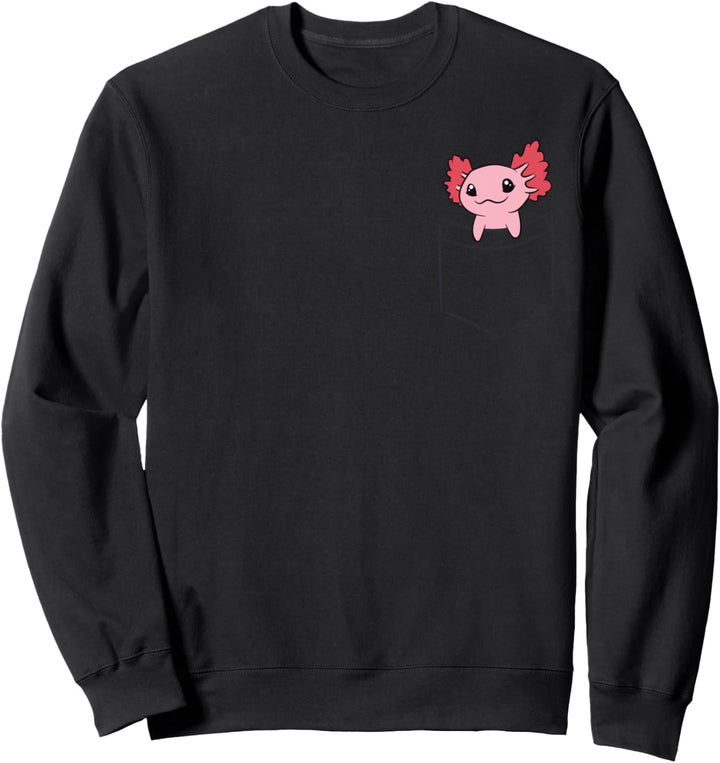Niedlicher Axolotl in der Tasche Jungen Mädchen Baby Axolotl Sweatshirt