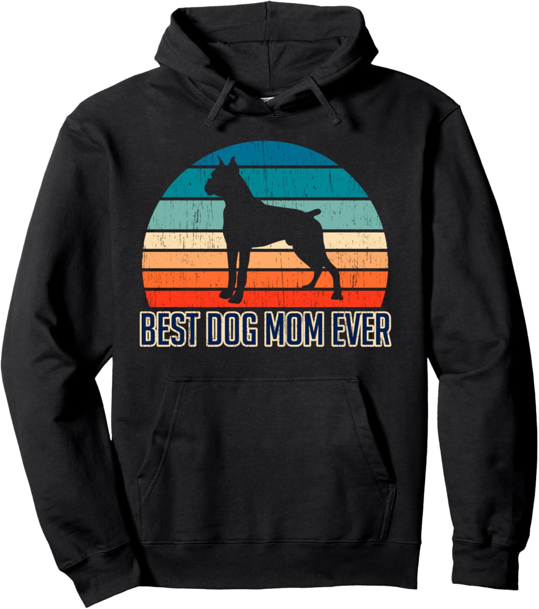 Retro Hundemama Hunde Geschenk Best Dog Mum Muttertag Mama Pullover Hoodie
