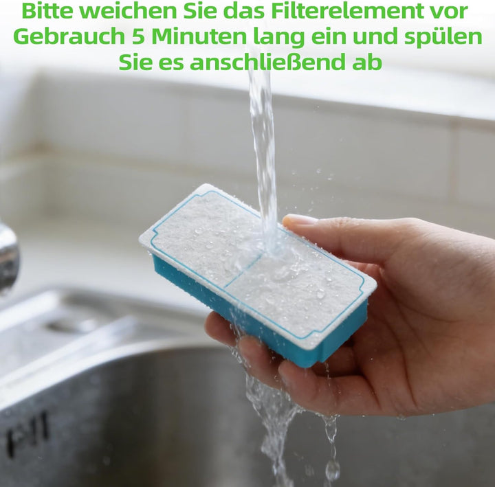 Universal Katzenbrunnen Filter Kompatibel: 12er Set (6 Aktivkohle + 6 Schaumstoff) | Ersatzfilter fü