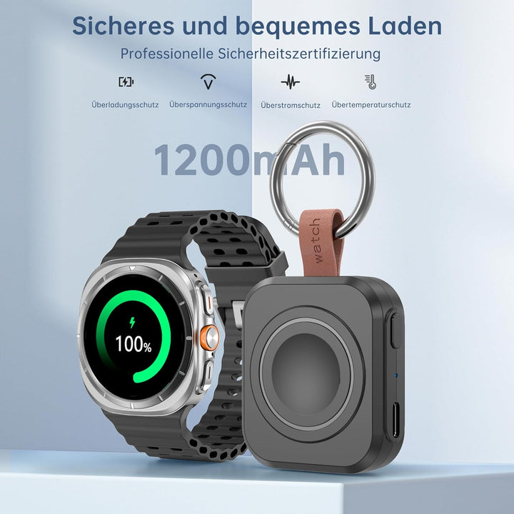 Ladegerät für Samsung Galaxy Watch, 1200 mAh, tragbares Ladegerät für Samsung Galaxy Watch 8/8 Class