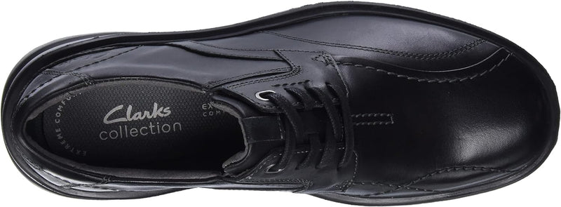 Clarks Herren Gessler Lace Oxford 43 EU Black Leather, 43 EU Black Leather